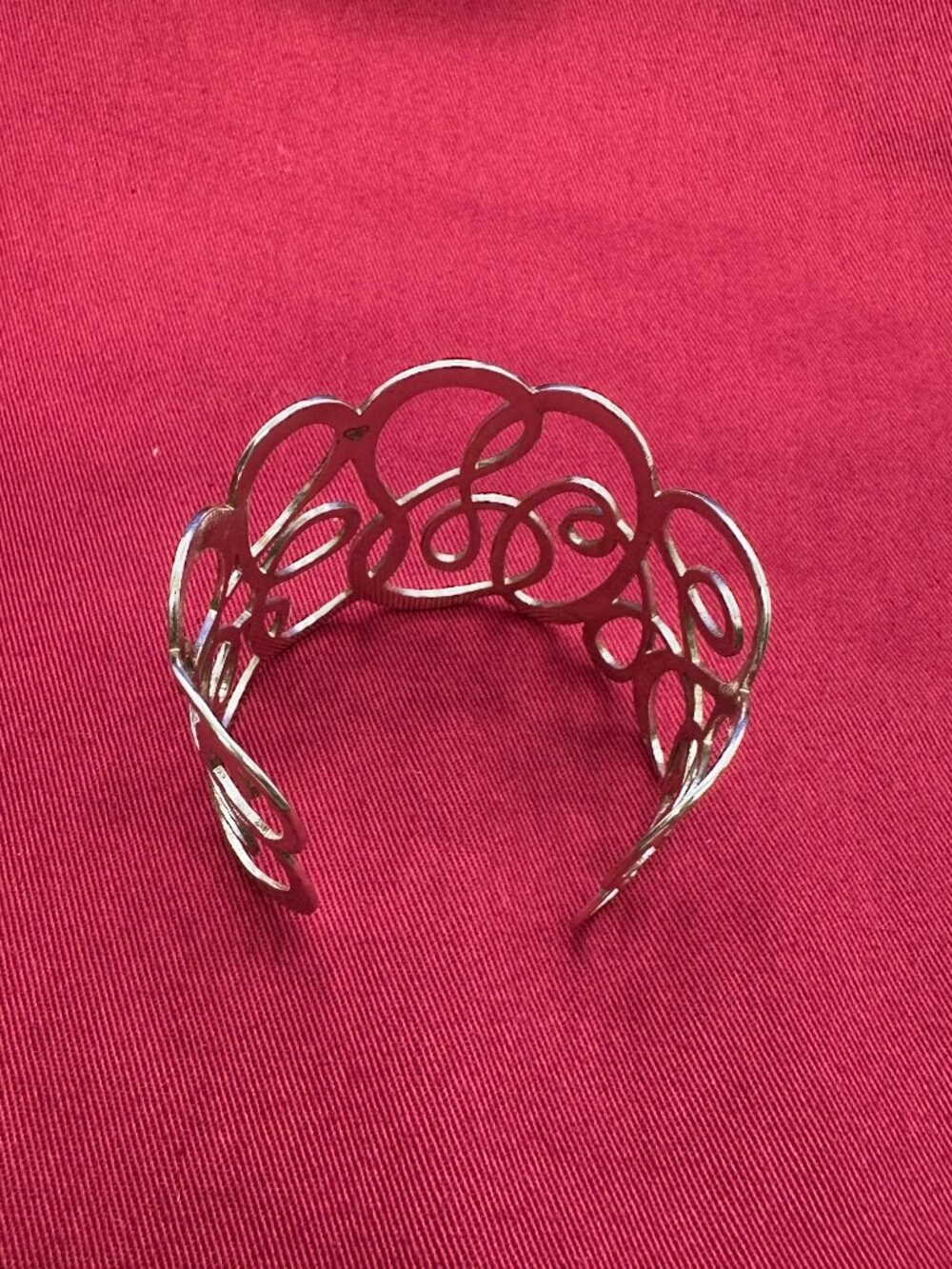 Brighton “Skribbel” Wide Hammered Silver Cuff Bracelet Swirl Design - Picture 8 of 14
